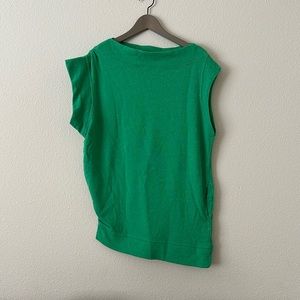 SLY sparkle asymmetry sweatshirt in green relaxed fit glitter